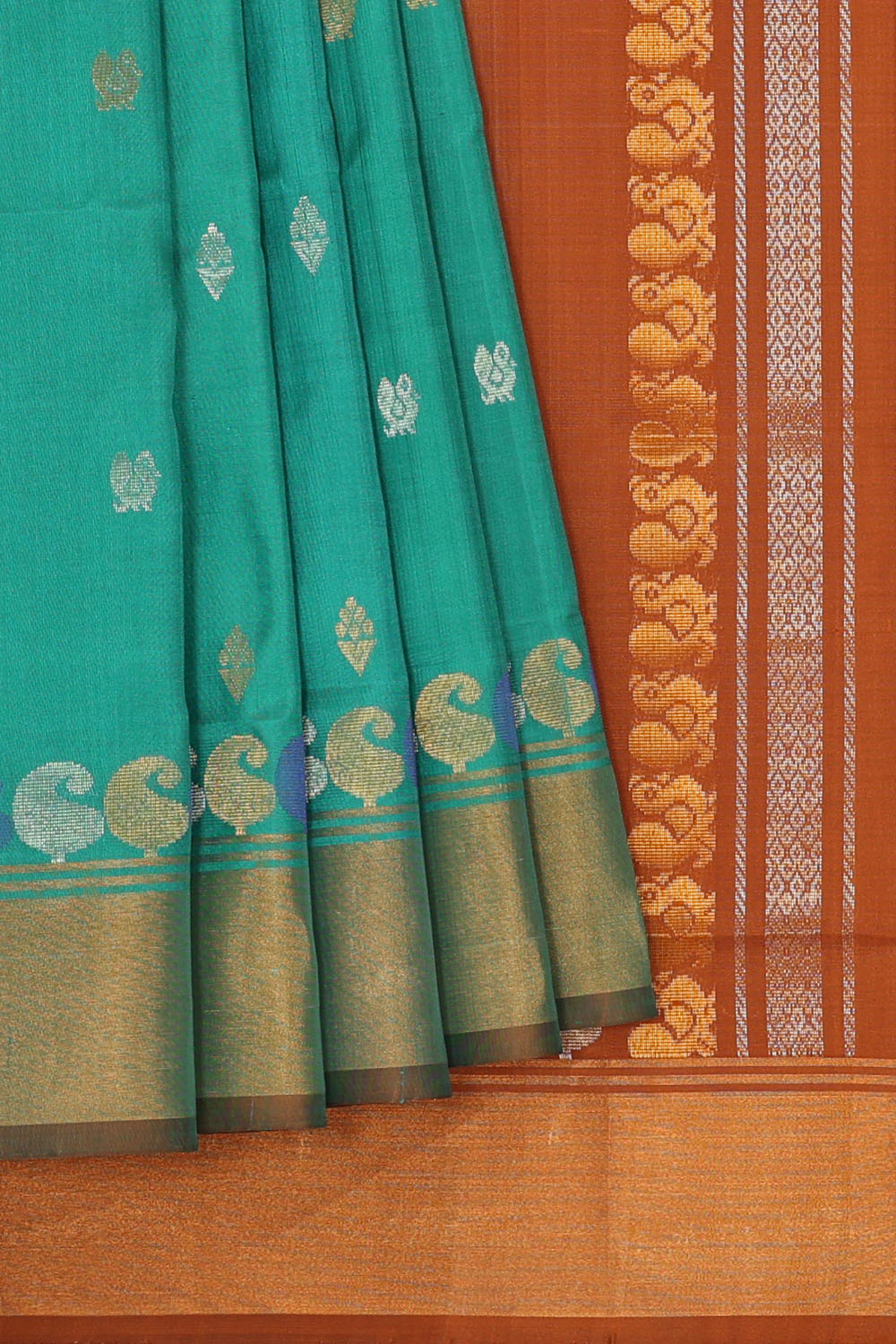 Image of Teal-Green Uppada Silk Saree