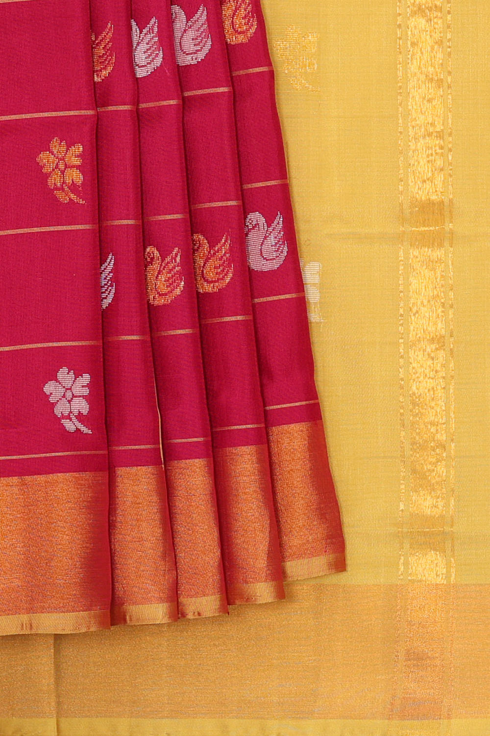 Image of Crimson-Red Uppada Silk Saree