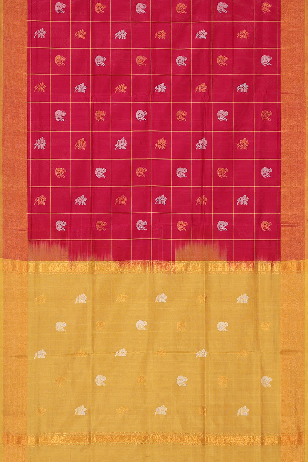 Image of Crimson-Red Uppada Silk Saree