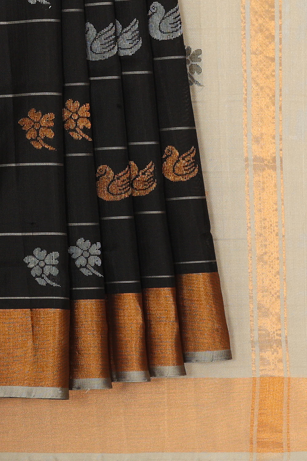 Image of Black Uppada Silk Saree
