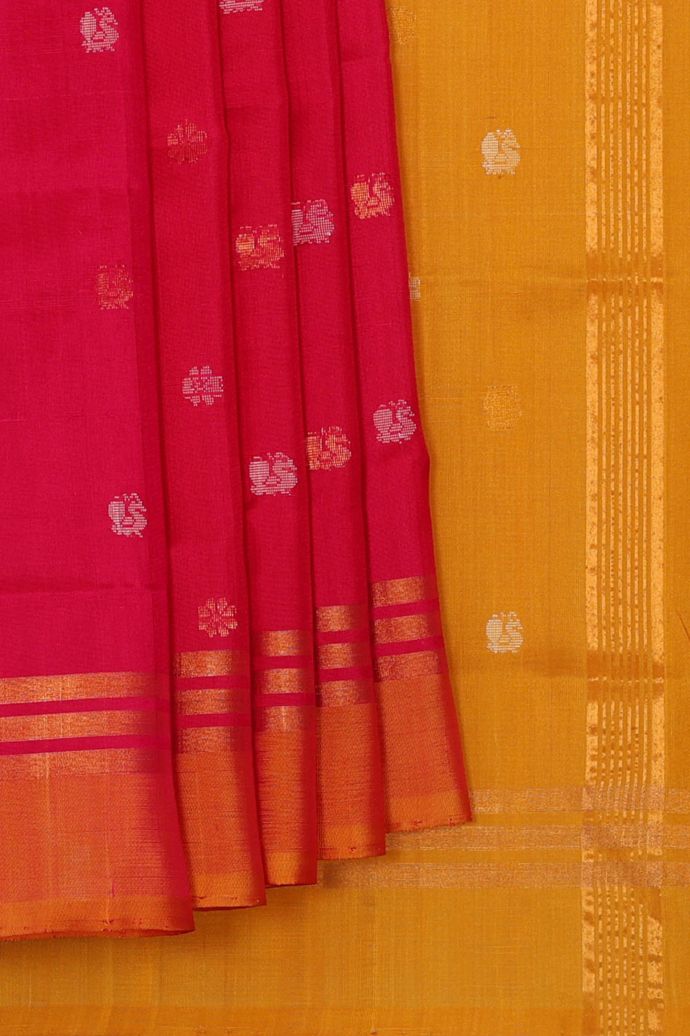 Image of Fuchsia-Pink Uppada Silk Saree