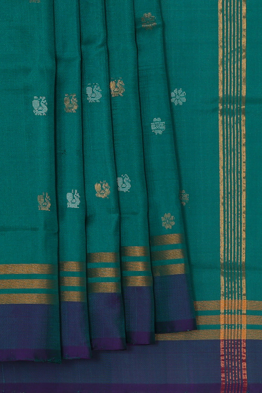 Image of Teal-Blue Uppada Silk Saree