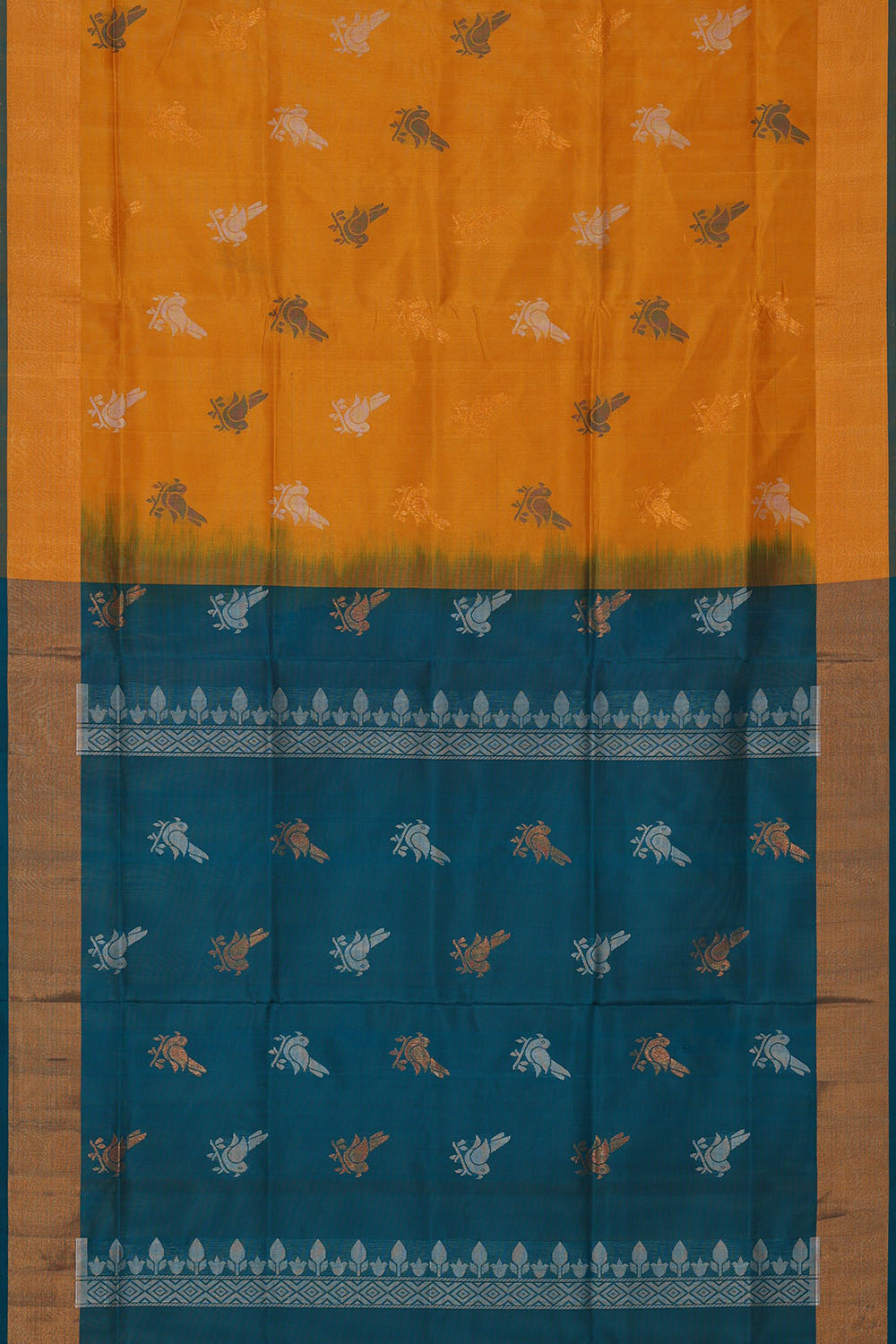 Image of Mustard Honey Uppada Silk Saree