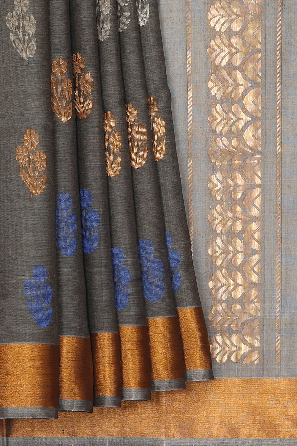 Image of Grey Uppada Silk Saree