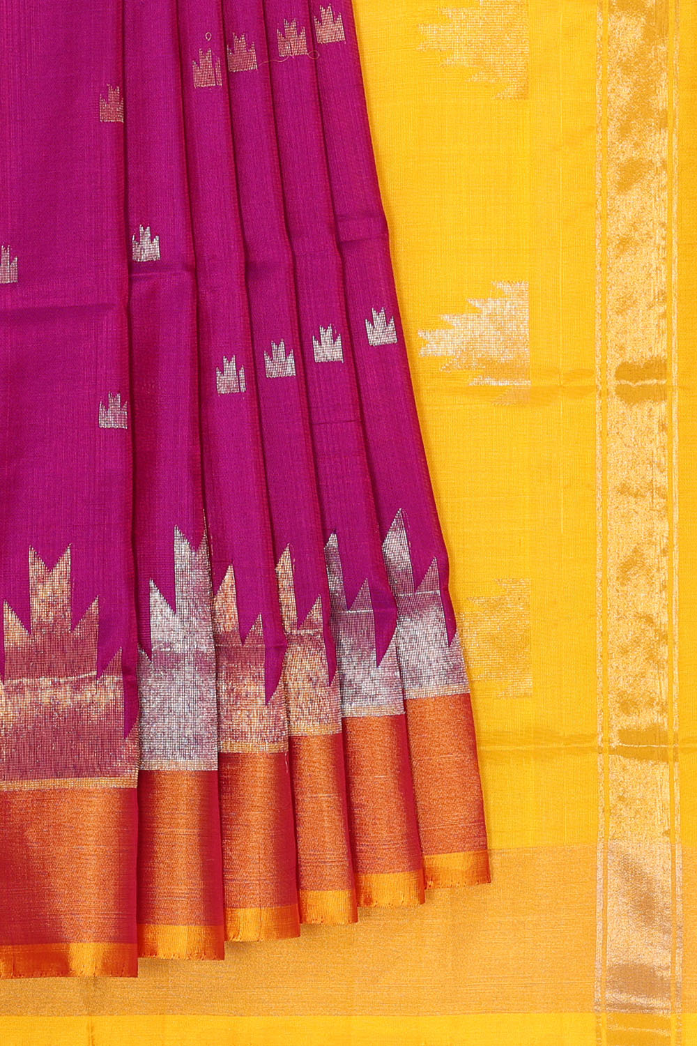 Image of Magenta-Purple Uppada Silk Saree