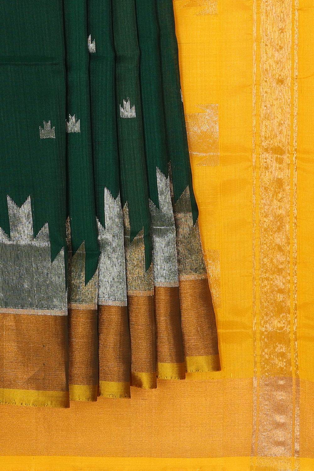 Image of Bottle-Green Uppada Silk Saree