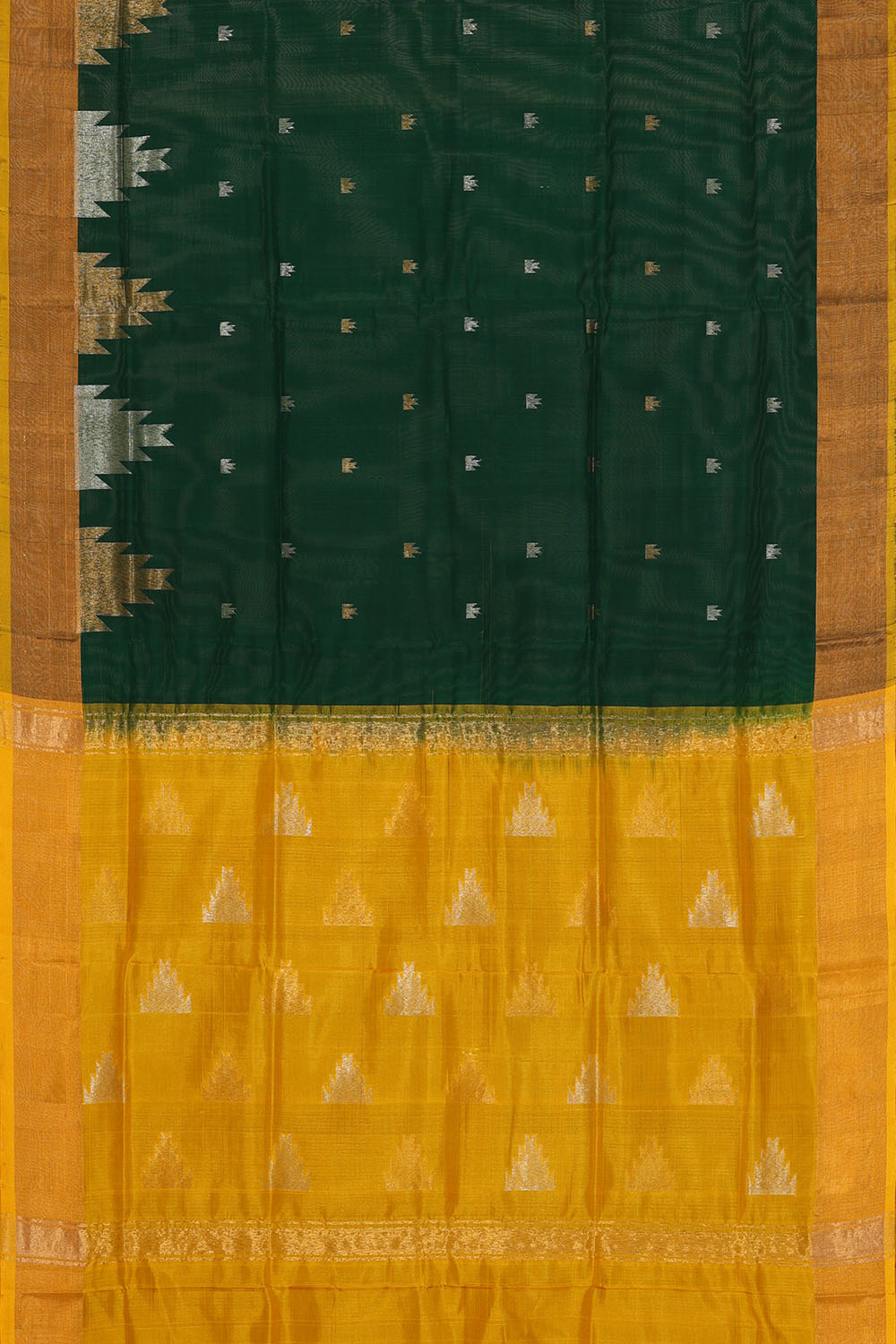 Image of Bottle-Green Uppada Silk Saree