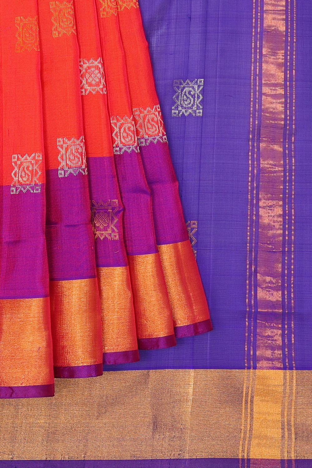 Image of Orange Uppada Silk Saree