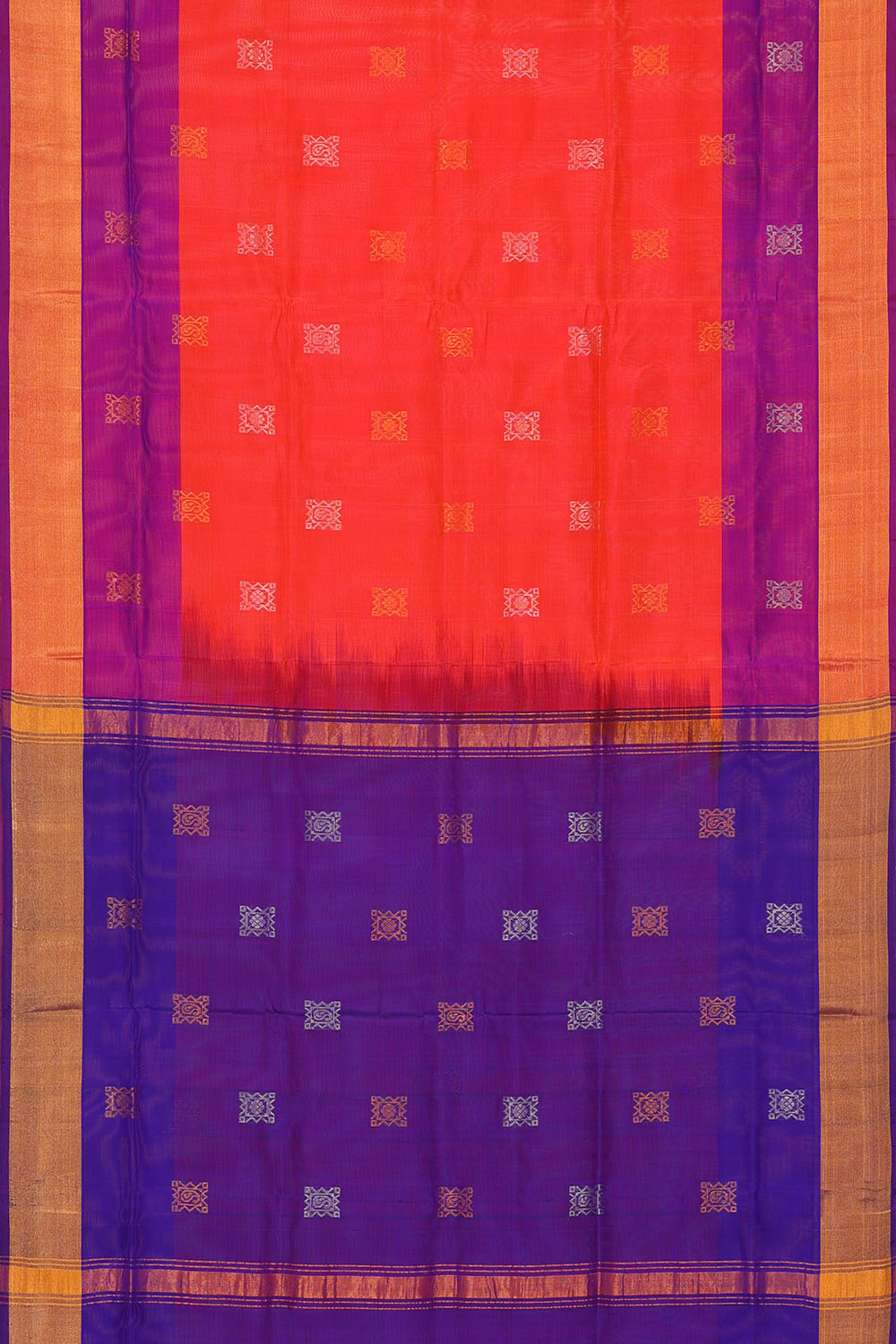 Image of Orange Uppada Silk Saree