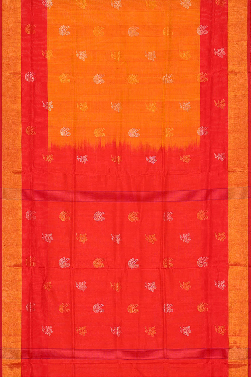 Image of Orange Uppada Silk Saree