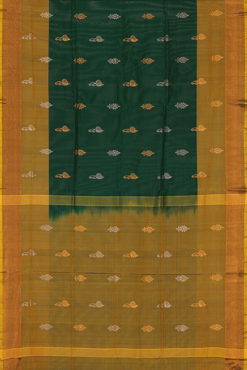 Image of Bottle-Green Uppada Silk Saree