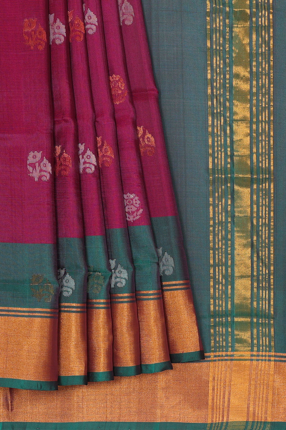 Image of Magenta-Purple Uppada Silk Saree