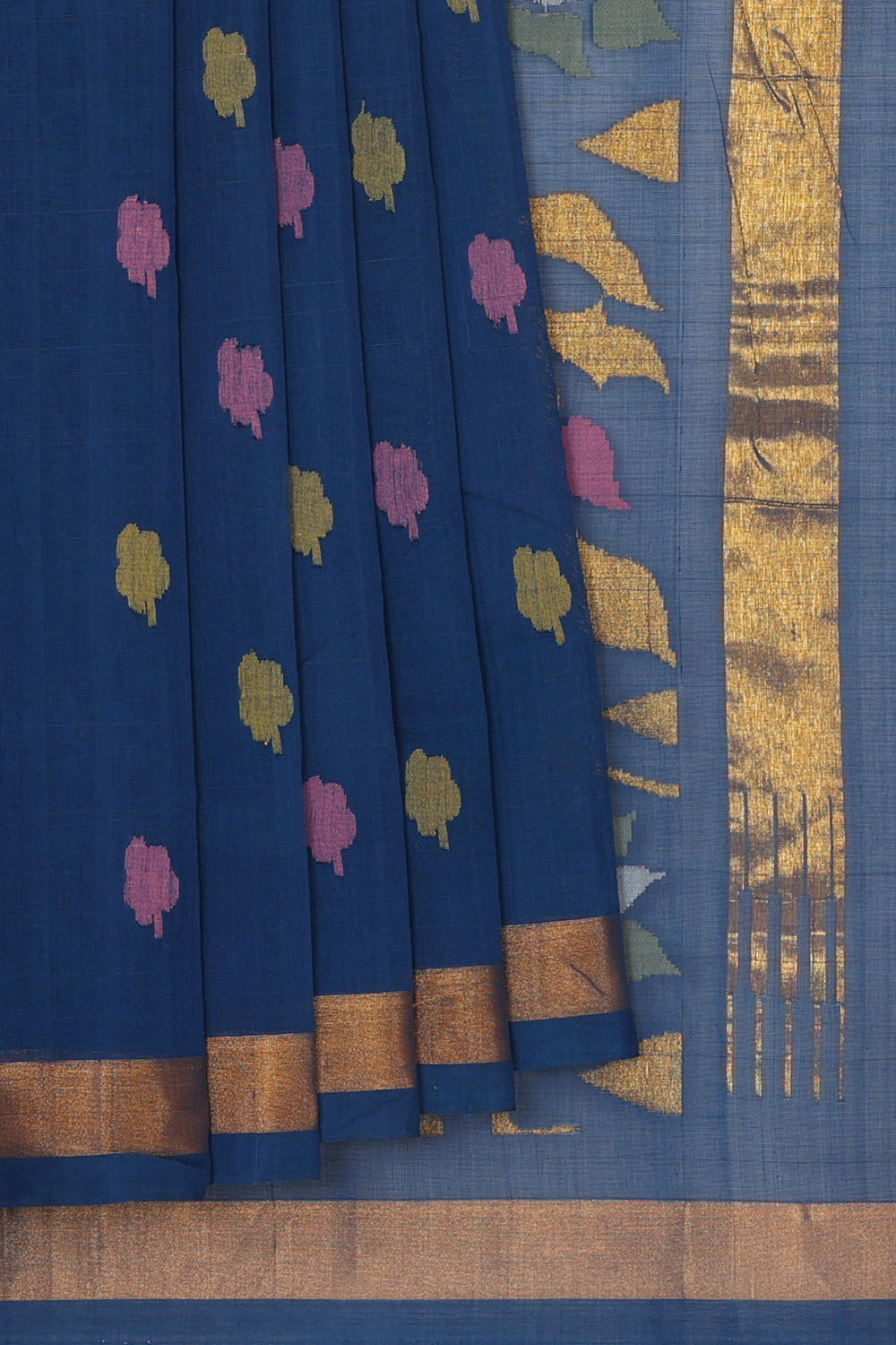 Image of Navy-Blue Uppada Cotton Saree