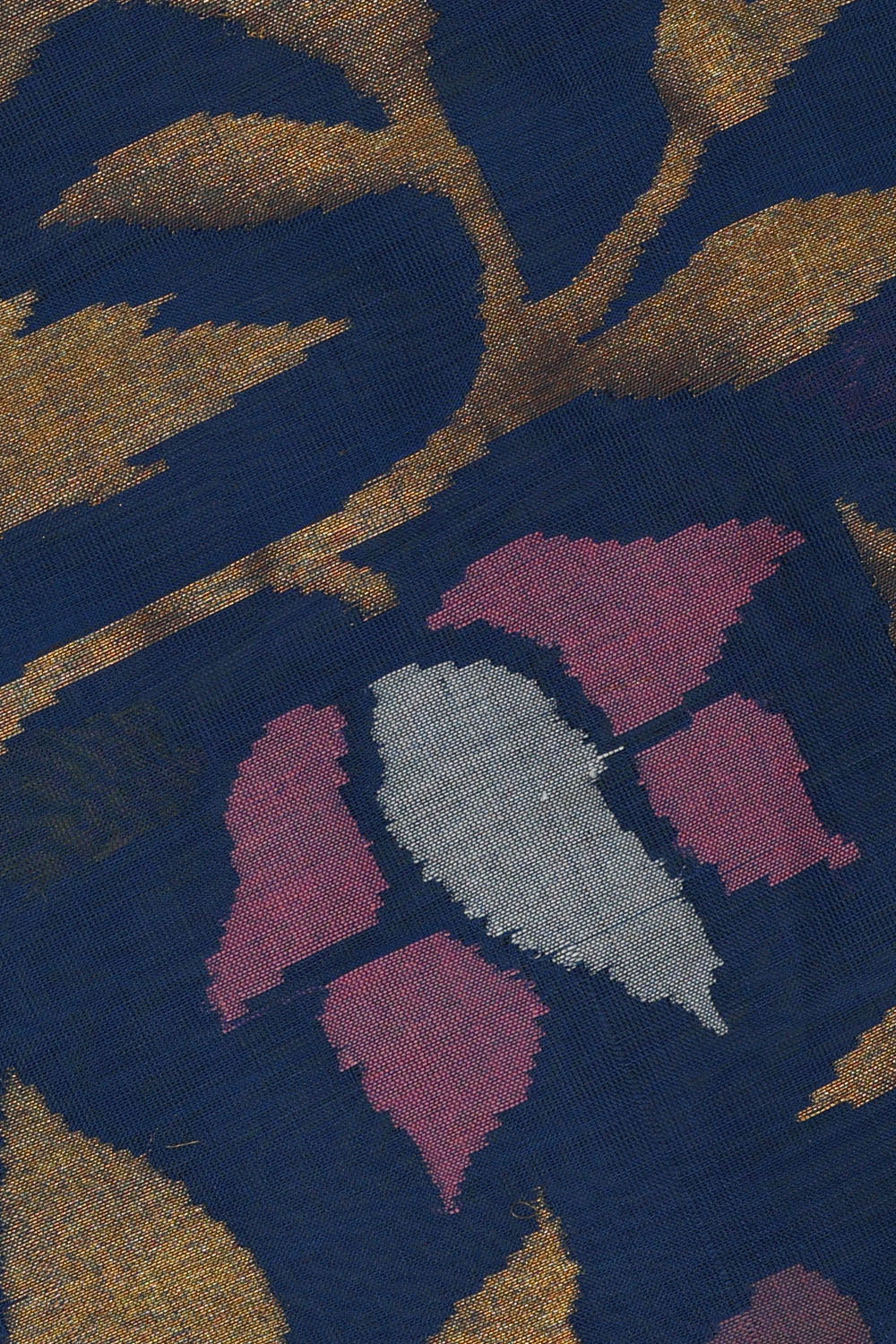 Image of Navy-Blue Uppada Cotton Saree