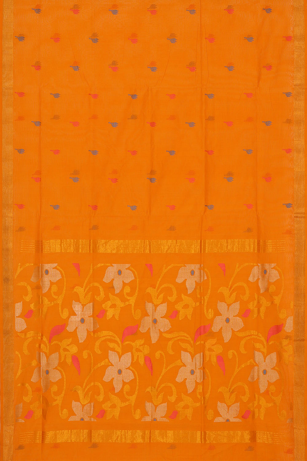 Image of Orange Uppada Cotton Saree