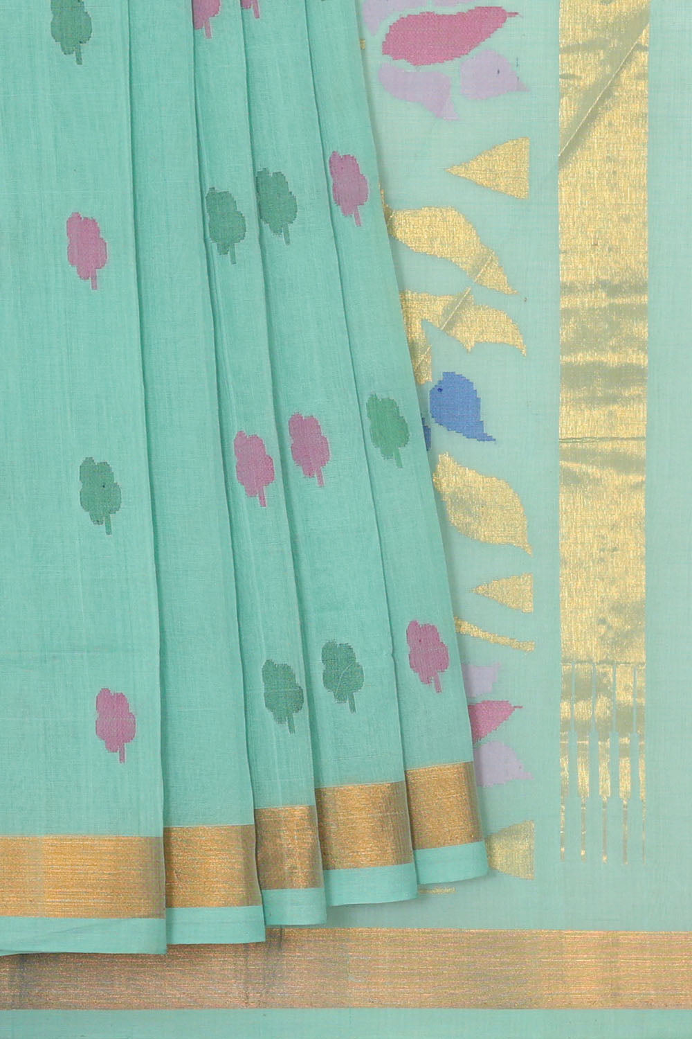Image of Sky-Blue Uppada Cotton Saree