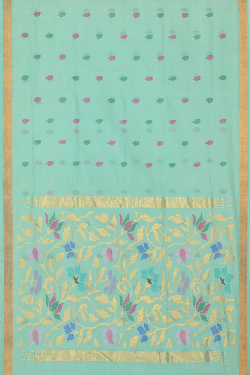 Image of Sky-Blue Uppada Cotton Saree