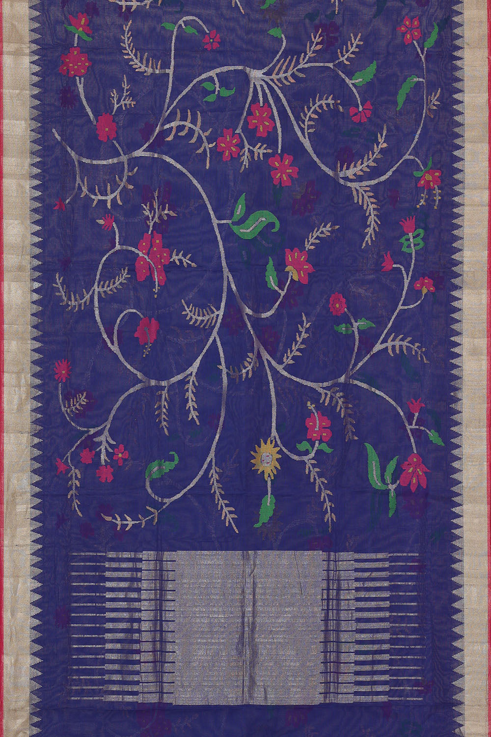 Image of Royal-Blue Uppada Cotton Saree