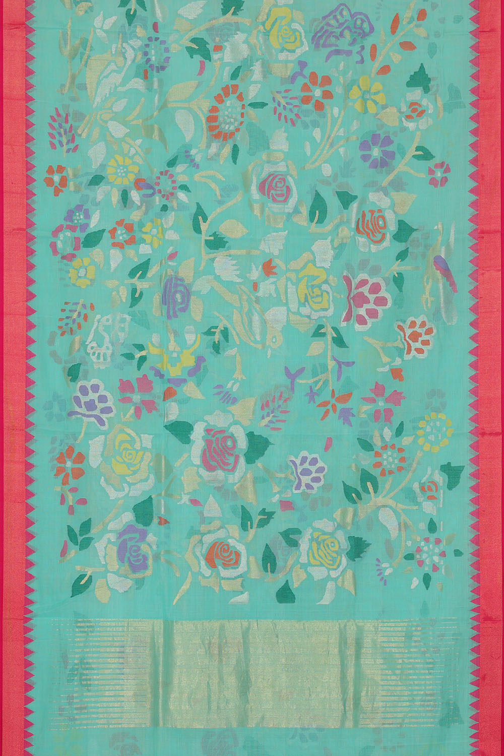 Image of Sky-Blue Uppada Cotton Saree