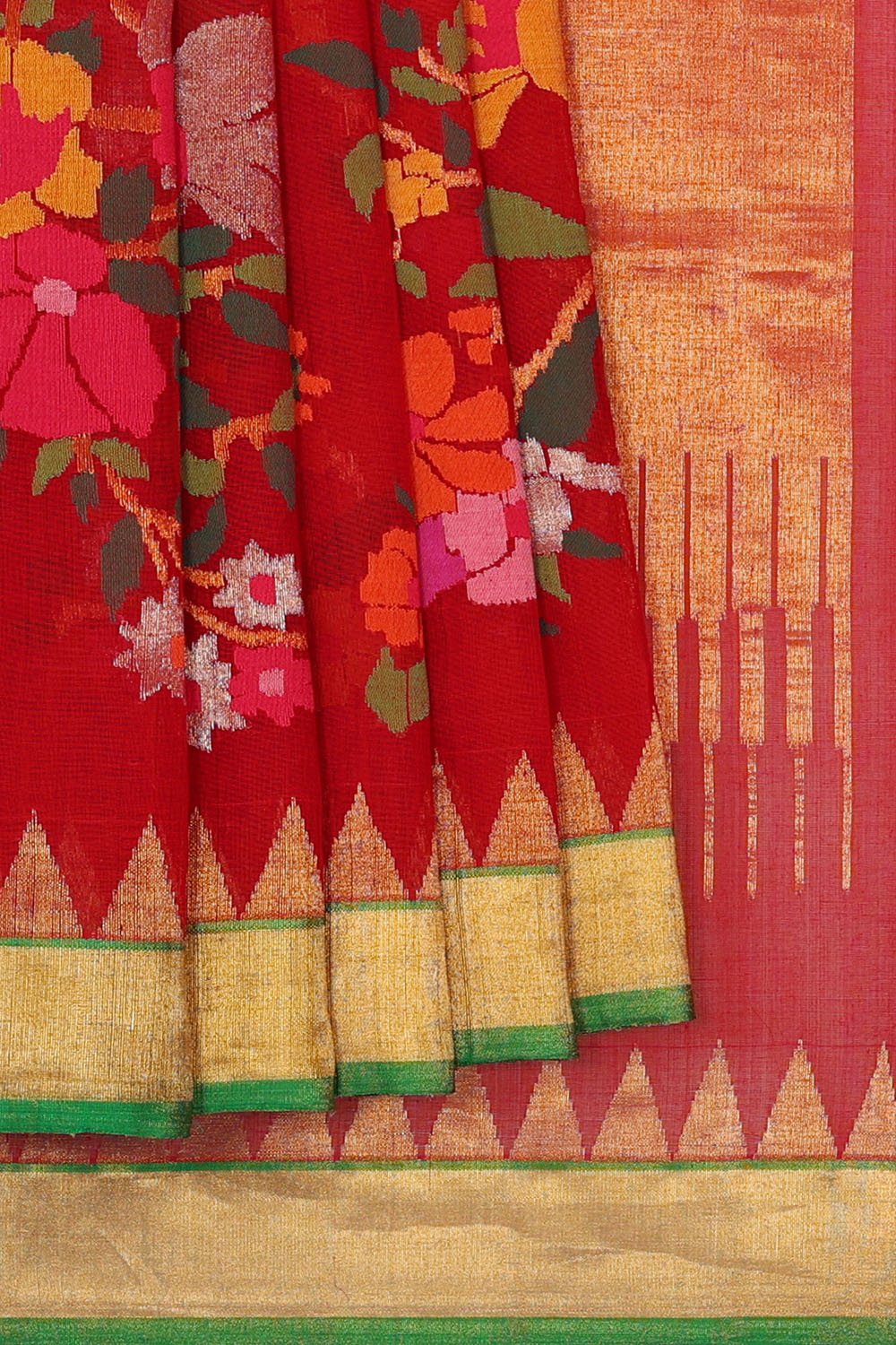 Image of Red Uppada Cotton Saree