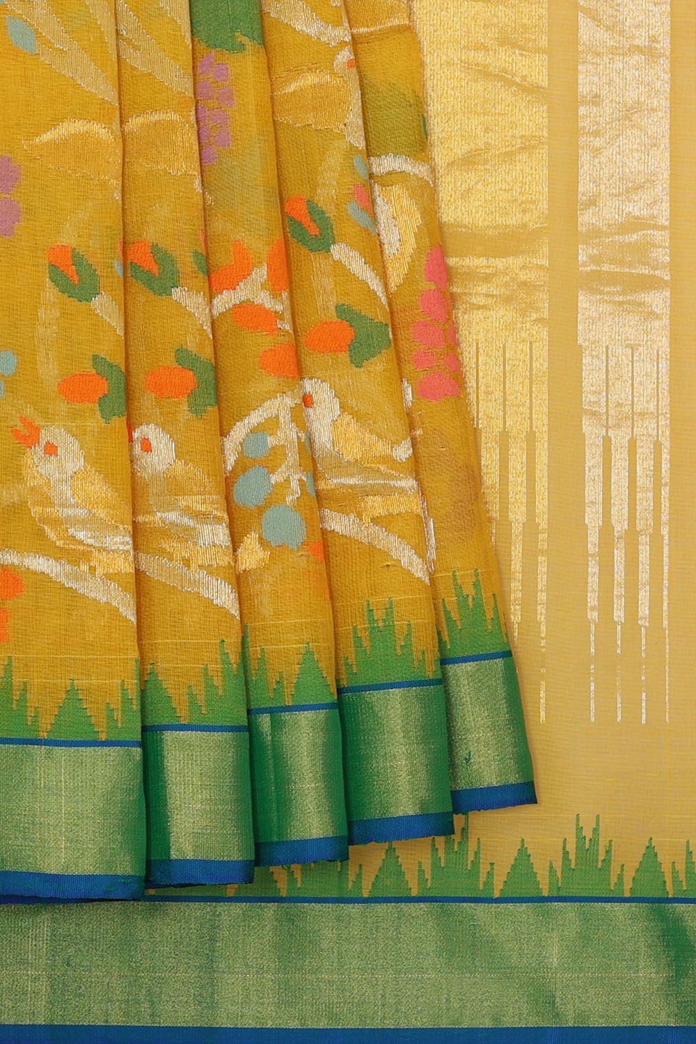 Image of Yellow Uppada Cotton Saree