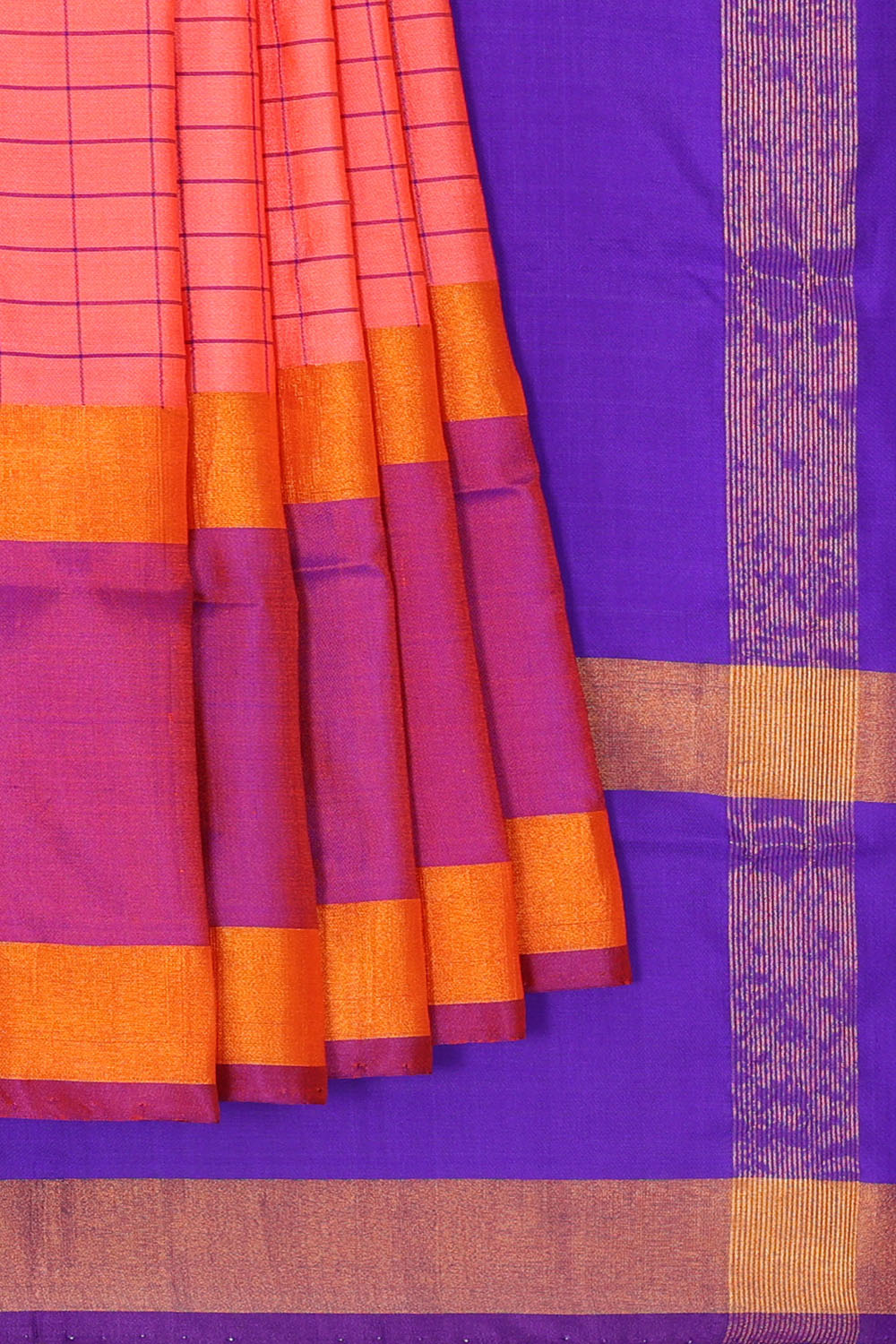 Image of Peach Uppada Silk Saree