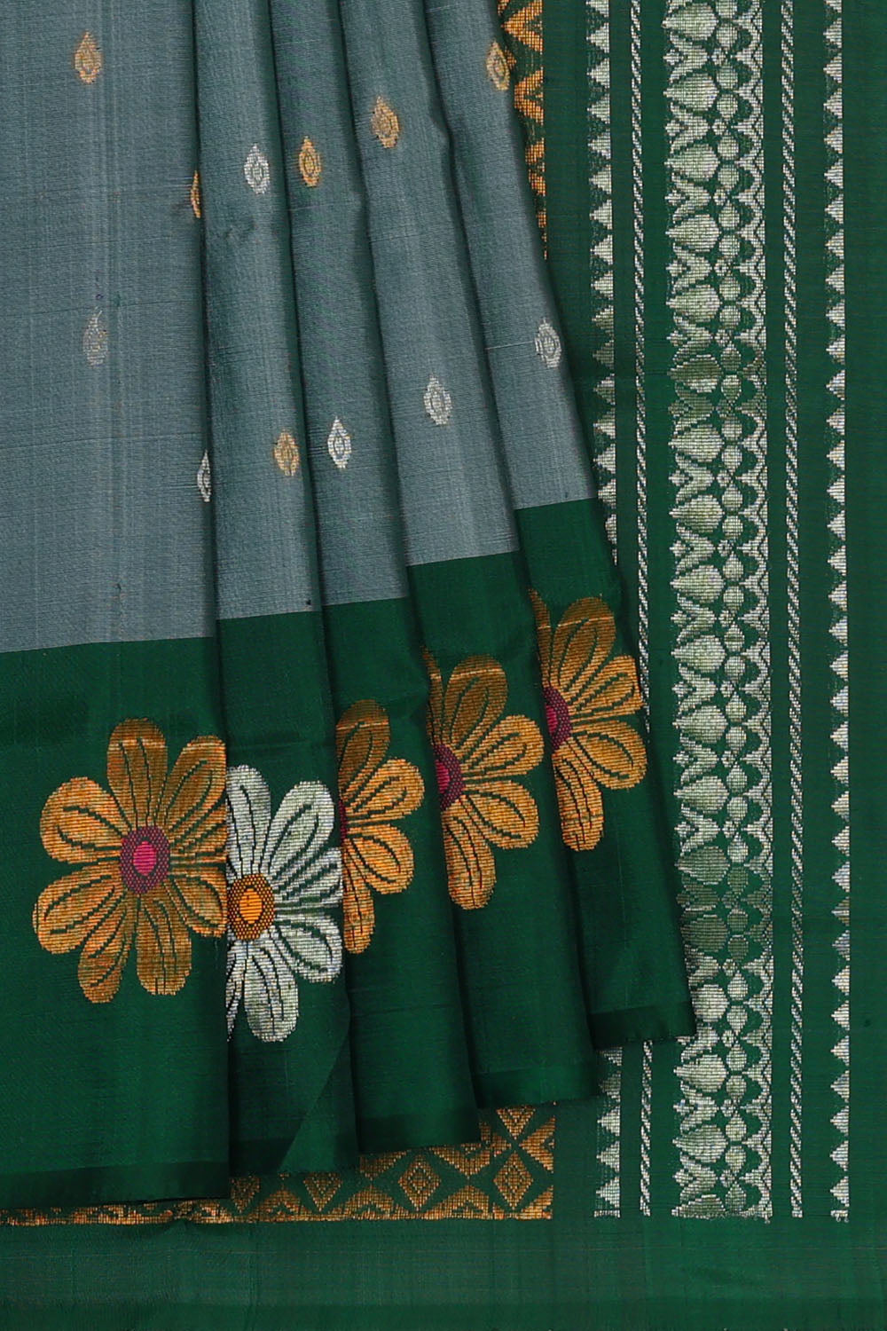 Image of Grey Uppada Silk Saree