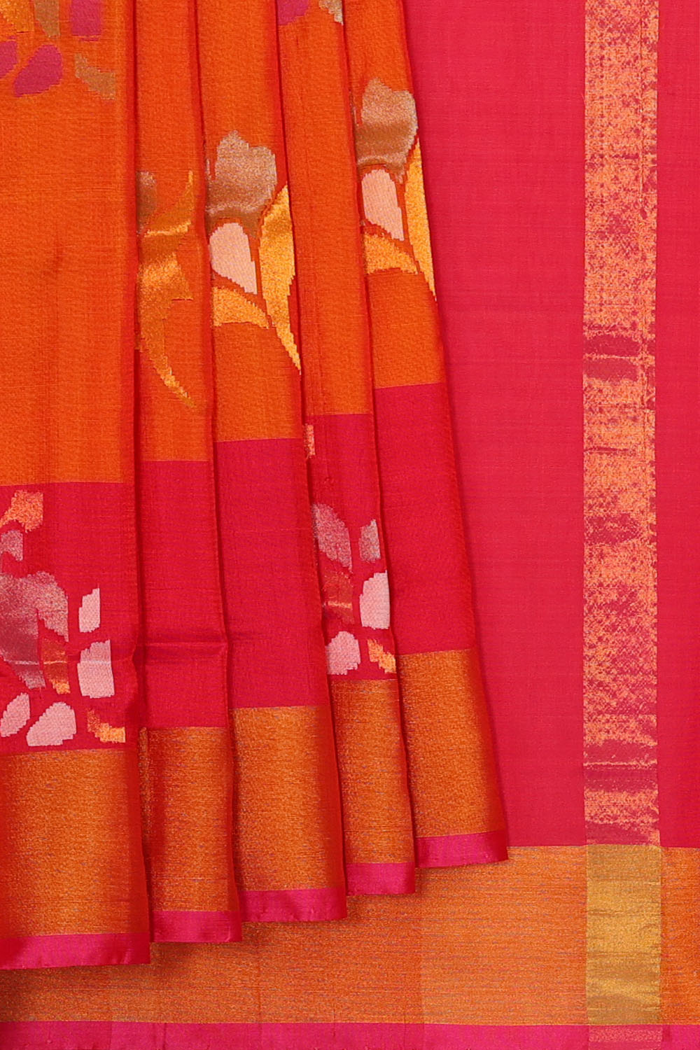 Image of Orange Uppada Silk Saree
