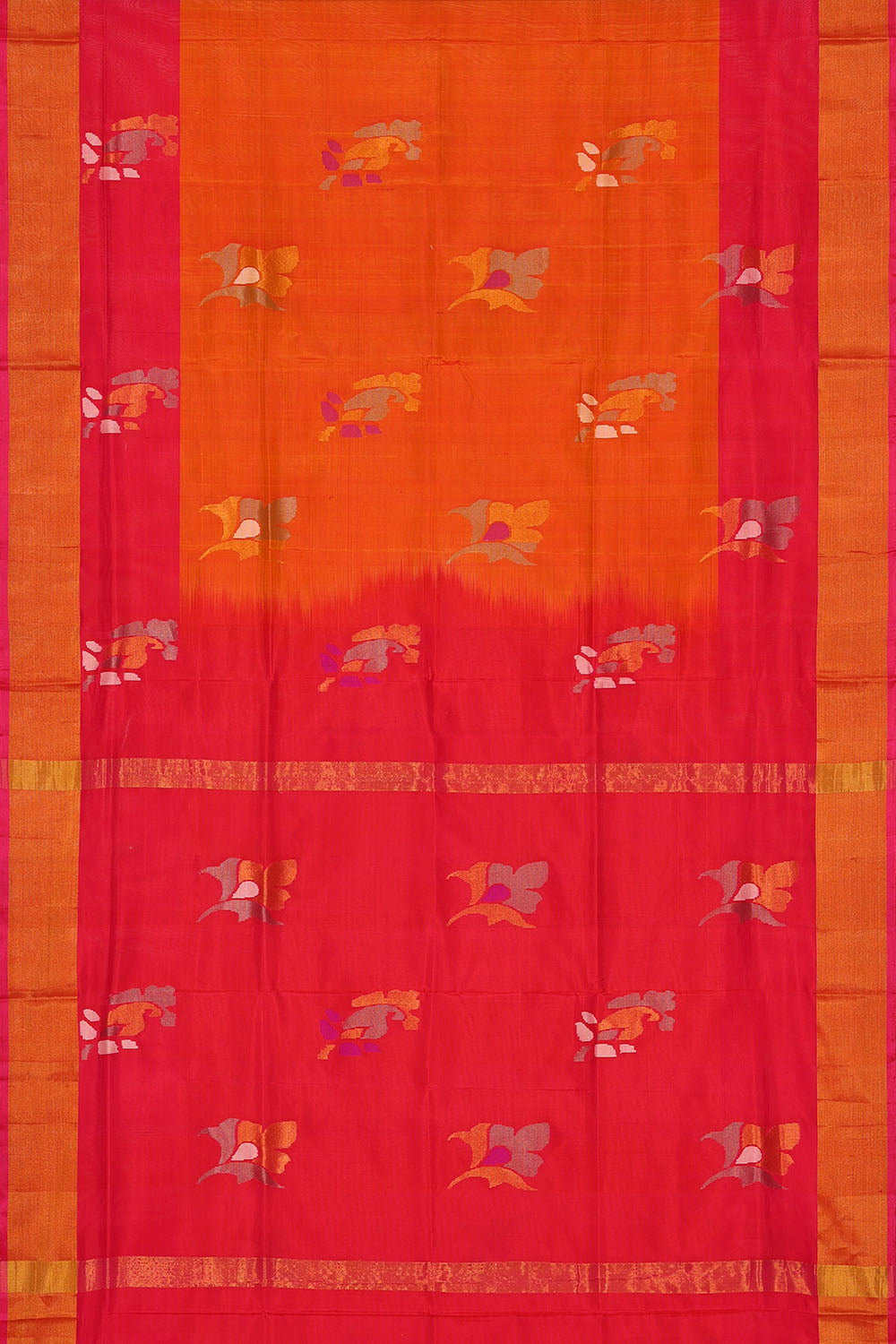 Image of Orange Uppada Silk Saree
