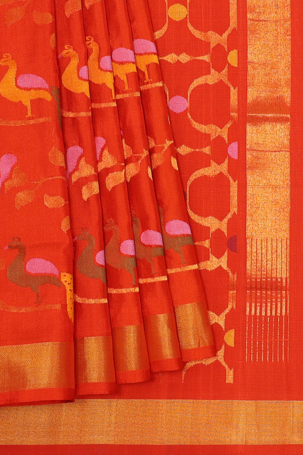 Image of Orange Uppada Silk Saree