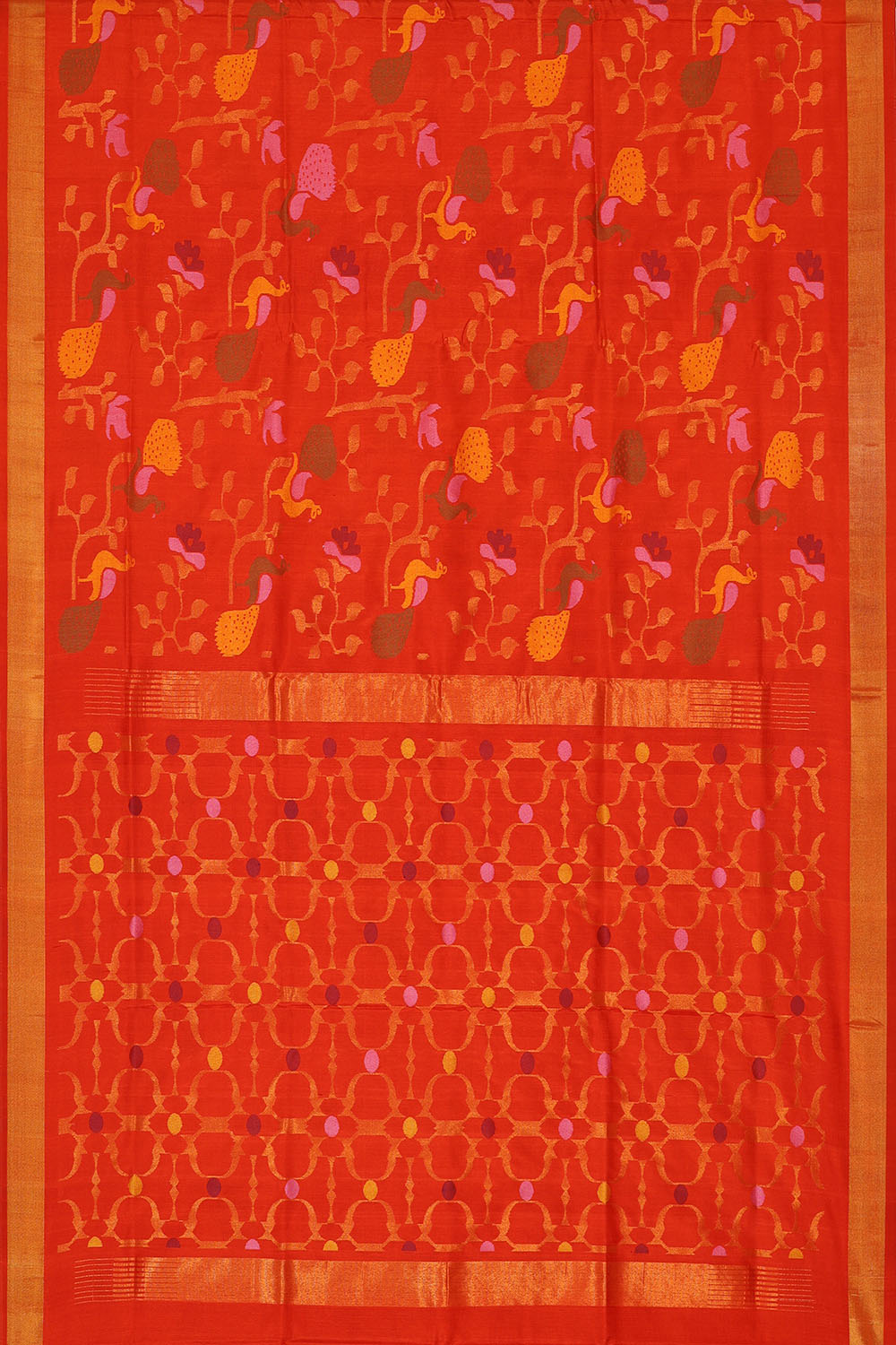 Image of Orange Uppada Silk Saree