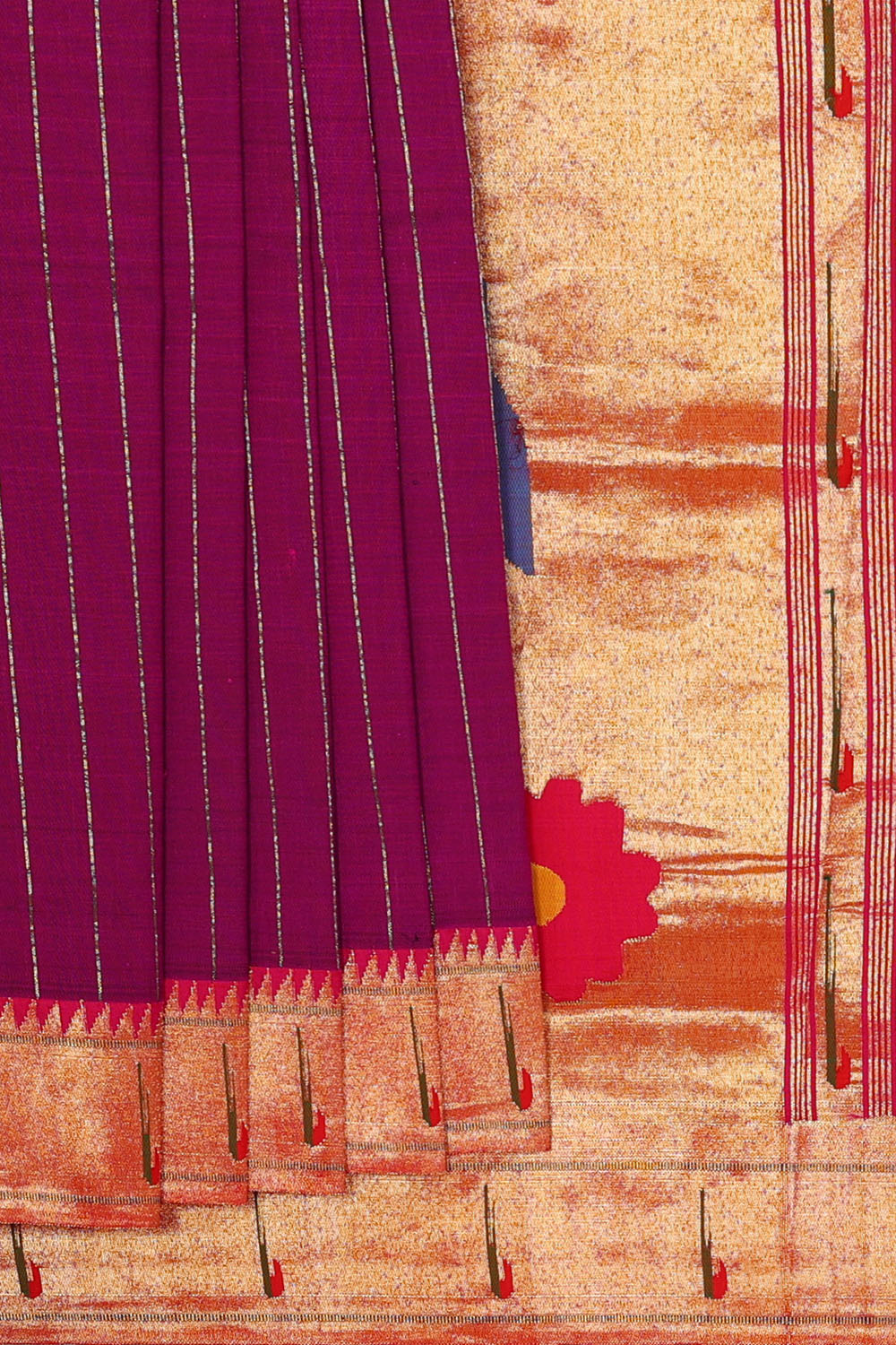 Image of Magenta-wine Paithani Silk Saree