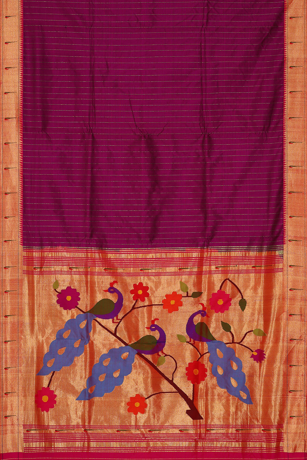 Image of Magenta-wine Paithani Silk Saree