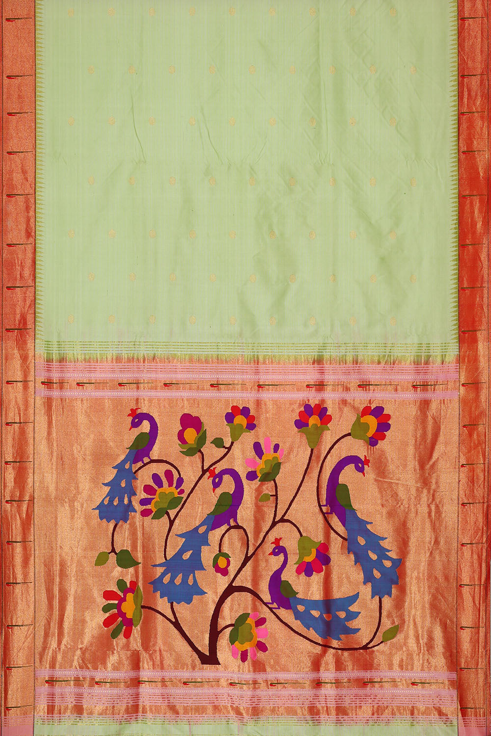 Image of Pista-Green Paithani Silk Saree