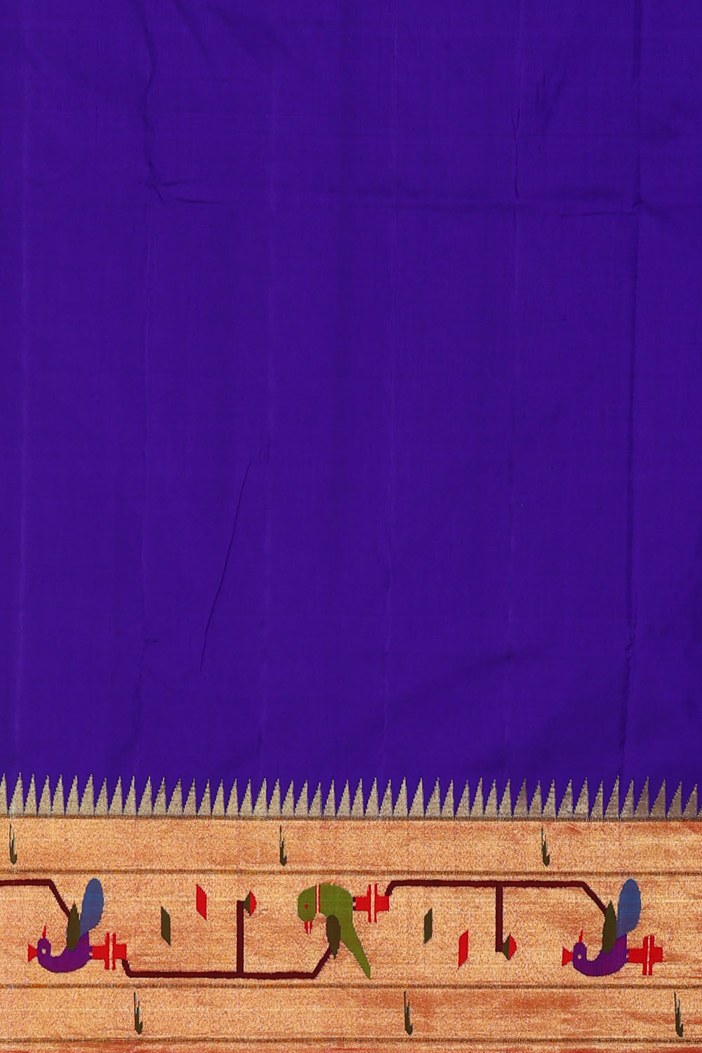 Image of Navy-Blue Paithani Silk Saree