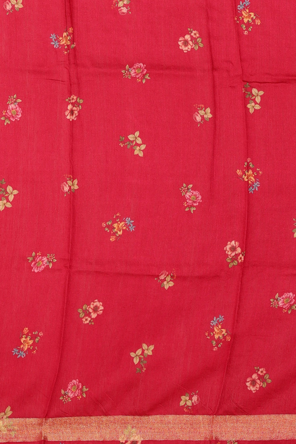 Image of Red Desi Tussar Silk Saree