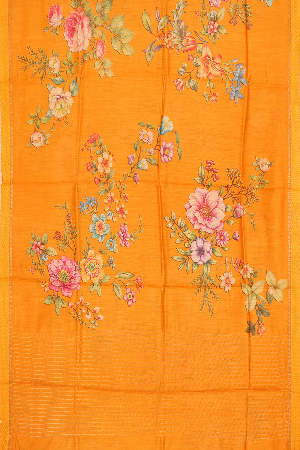 Image of Mustard Desi Tussar Silk Saree