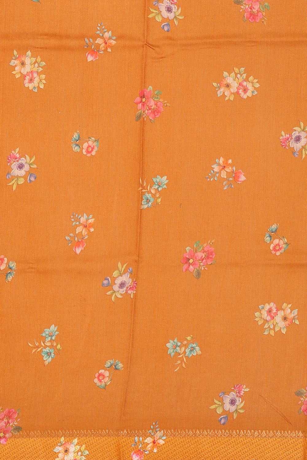 Image of Orange Desi Tussar Silk Saree
