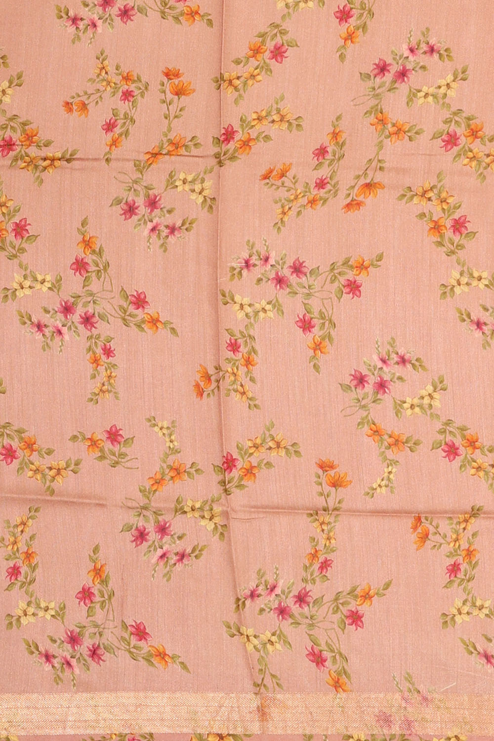 Image of Light-Pink Desi Tussar Silk Saree