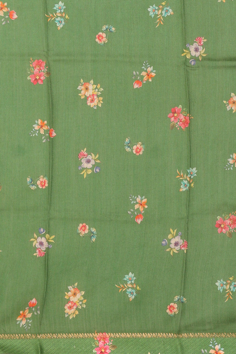 Image of Green Desi Tussar Silk Saree