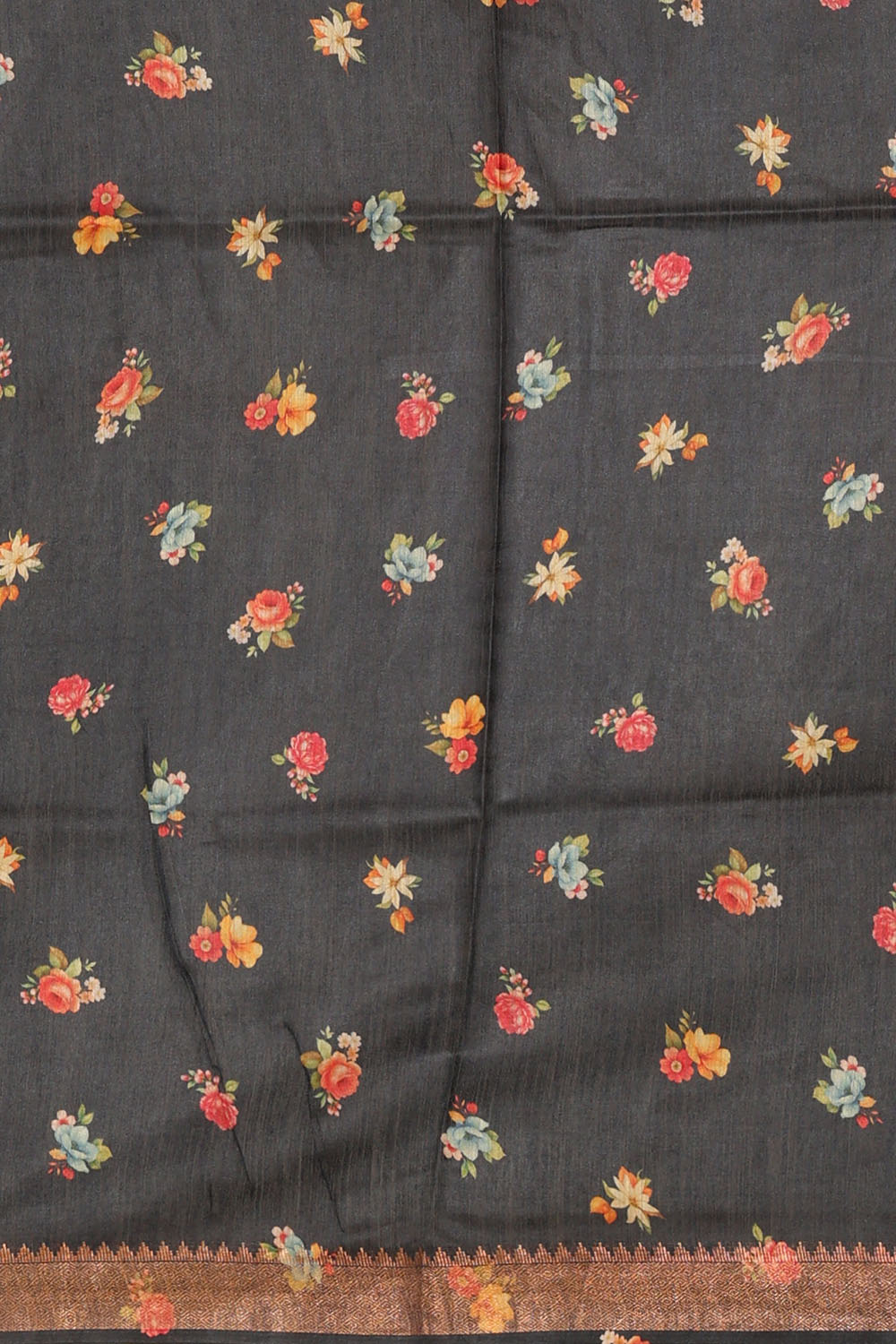Image of Black Desi Tussar Silk Saree