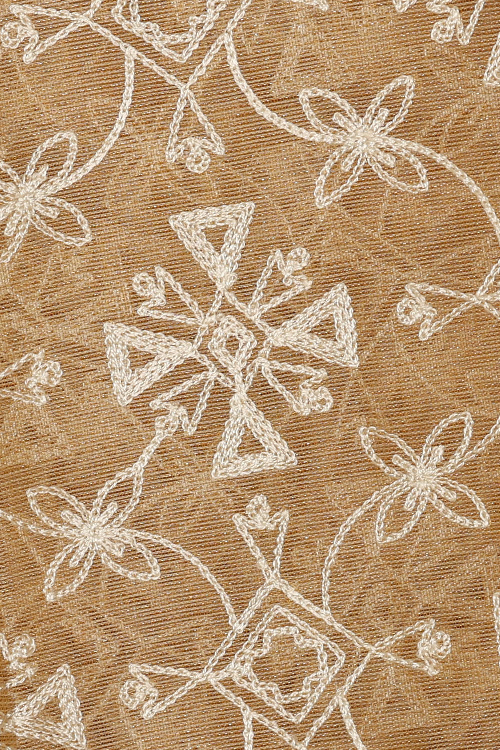 Image of Beige Silk Embroidery Saree