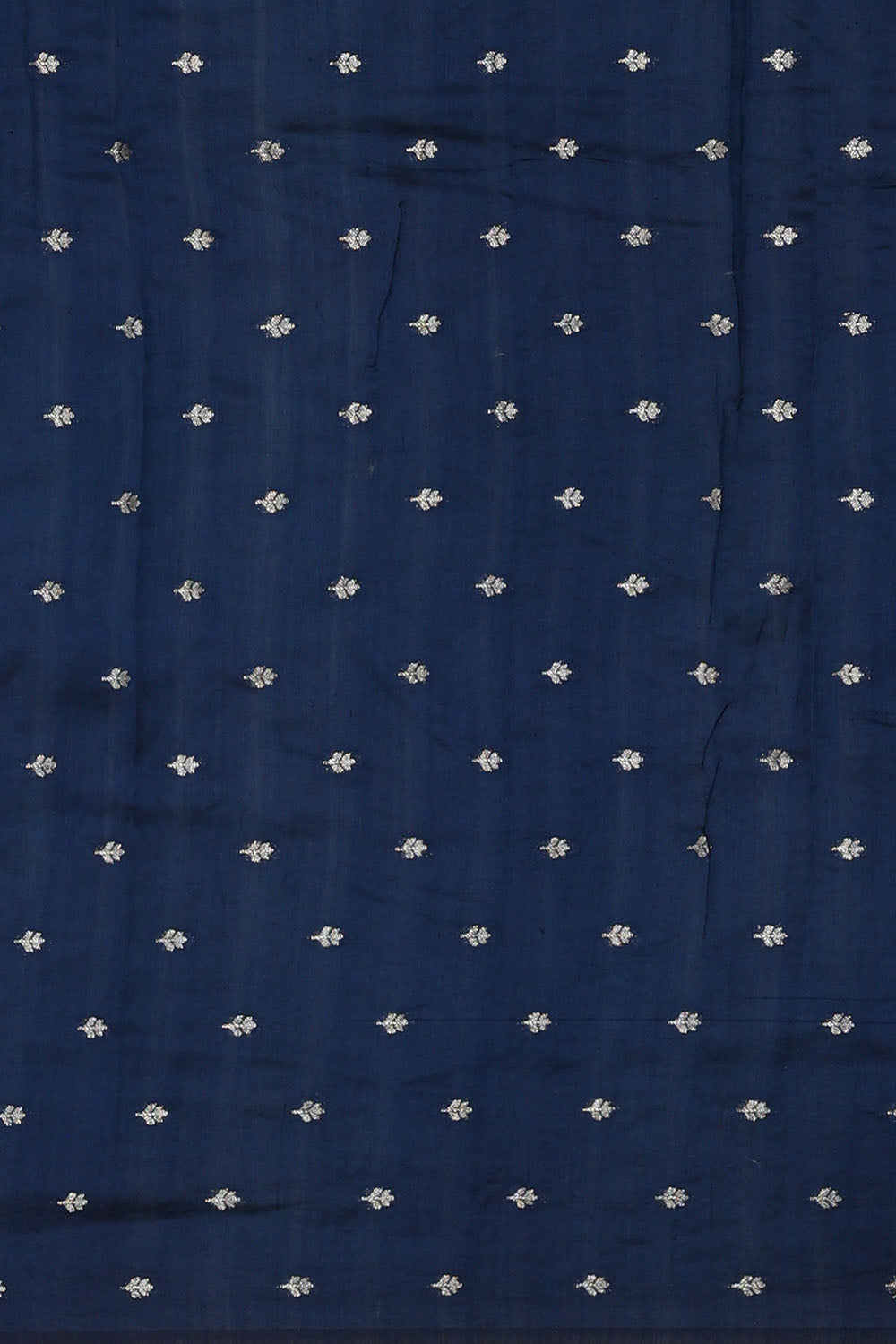 Image of Navy-Blue Silk Embroidery Saree