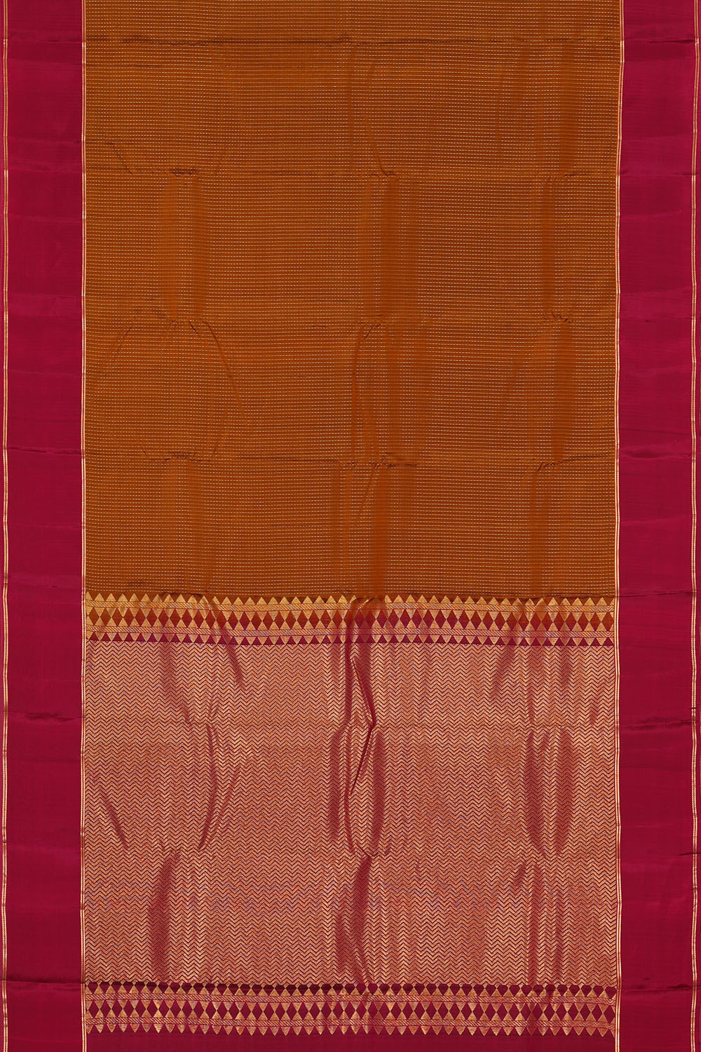 Image of Mustard-Brown South Silk Saree