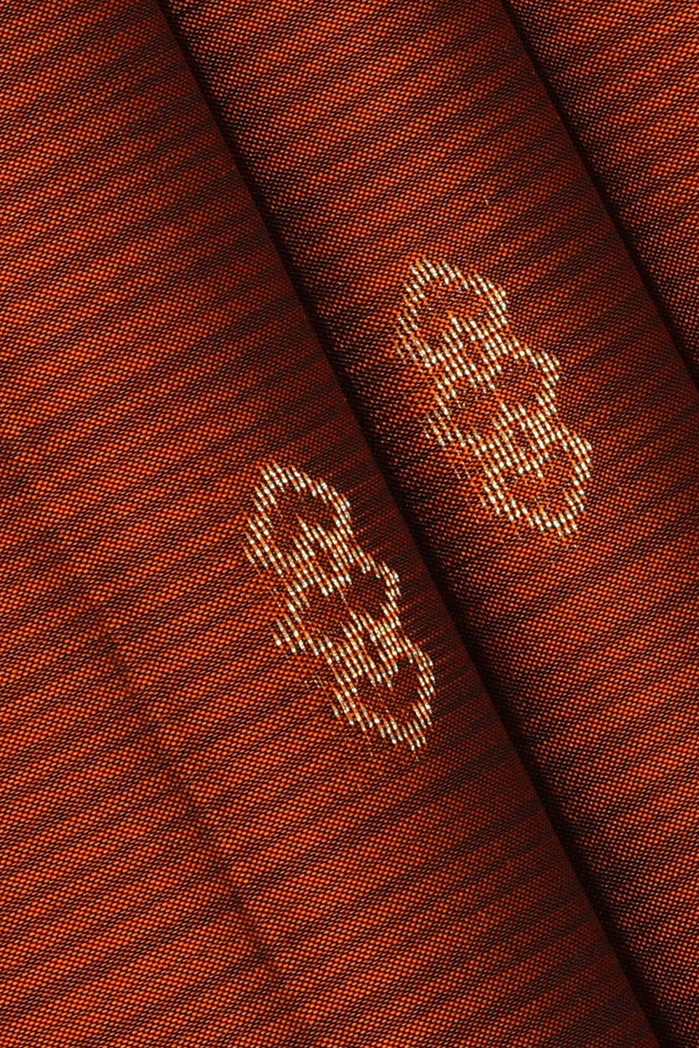 Image of Rust-Orange South Silk Saree