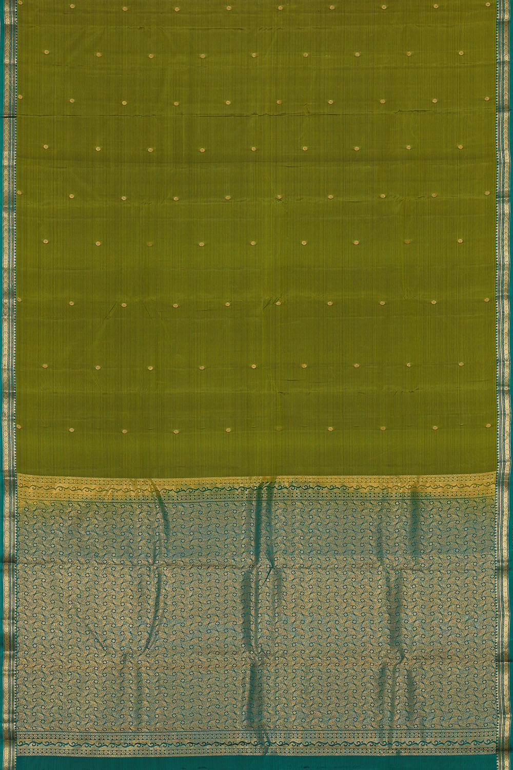 Image of Olive-green South Silk Saree