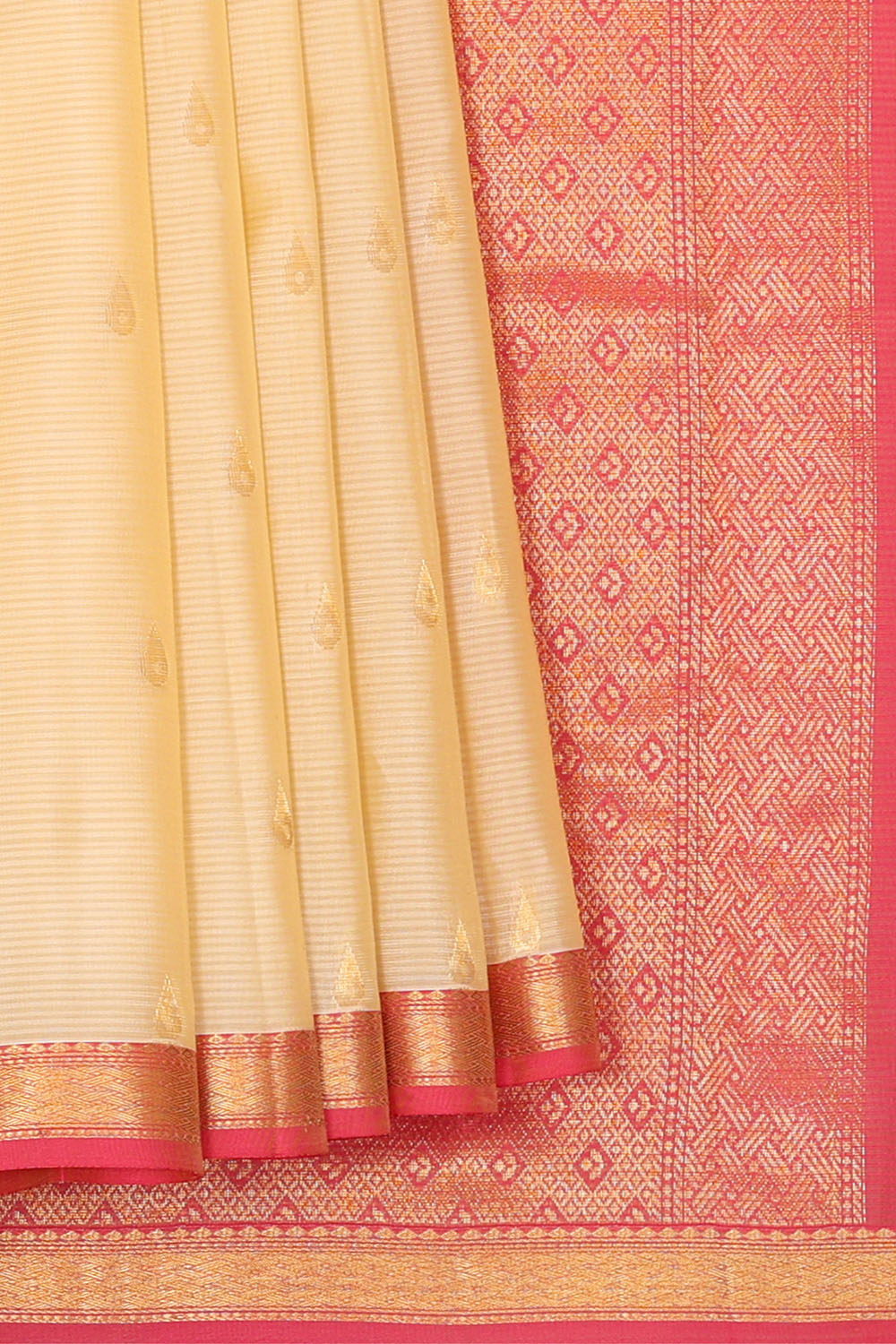 Image of Cream South Silk Saree