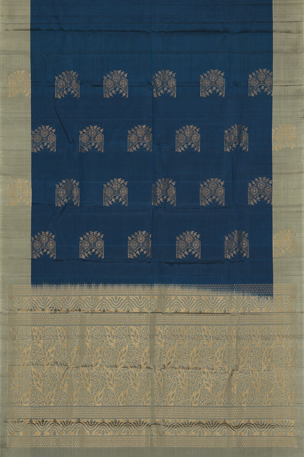 Image of Navy-Blue South Silk Saree