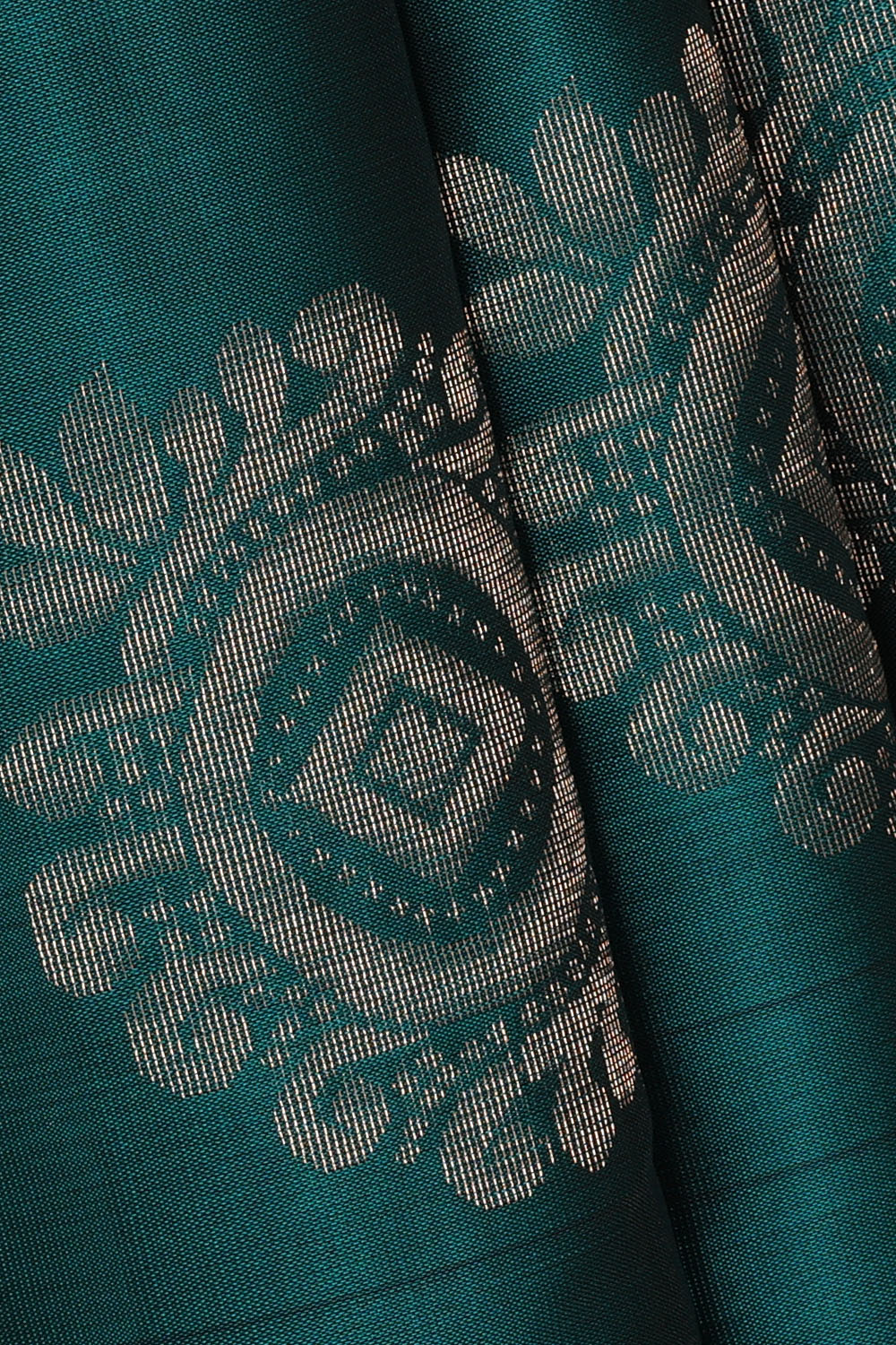 Image of Teal-Blue South Silk Saree