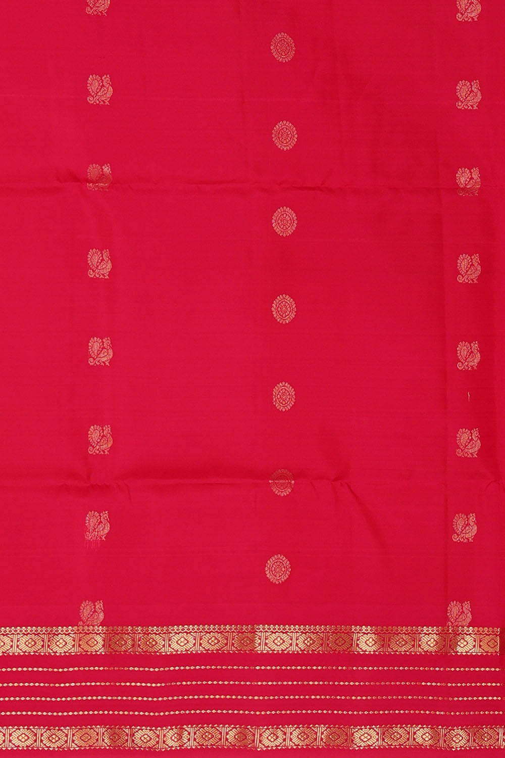 Image of South Silk Dual-Tone Pinkish-Orange Saree